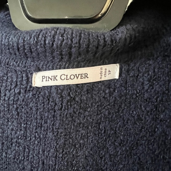 Pink Clover Navy Double Pocket Coatigan - Picture 3 of 4